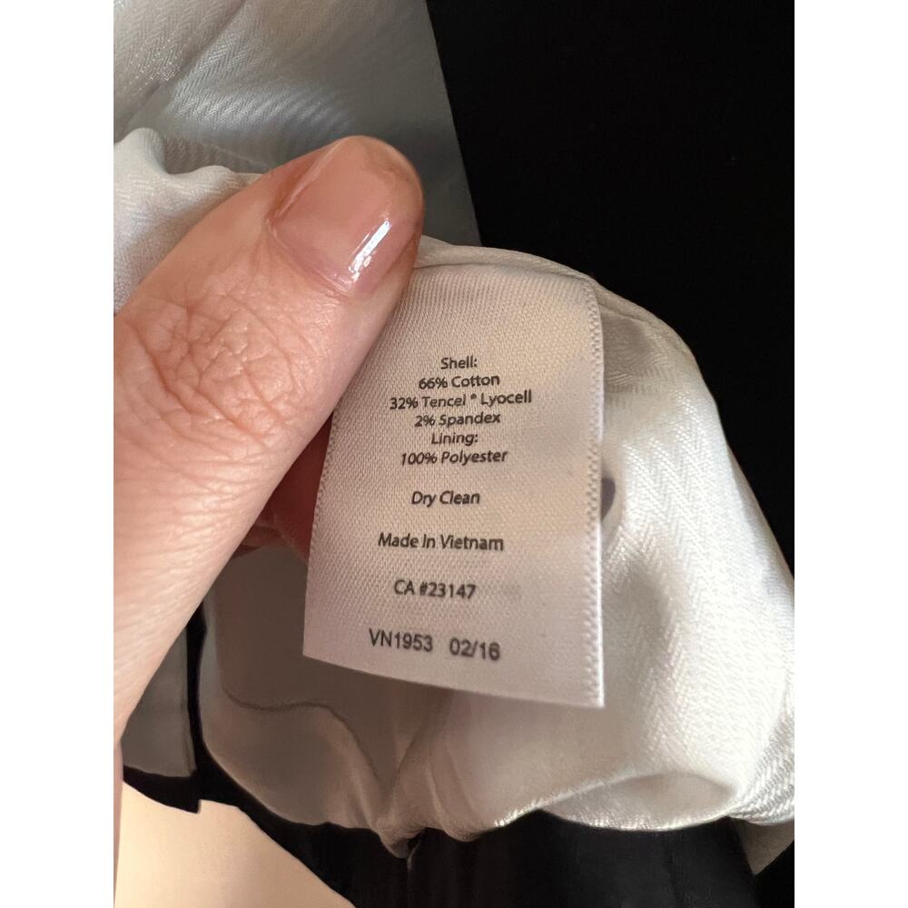 Talbots Black Blazer Size 16 Cotton Tencel Blend | Lined Two Button Classic - Picture 2 of 5